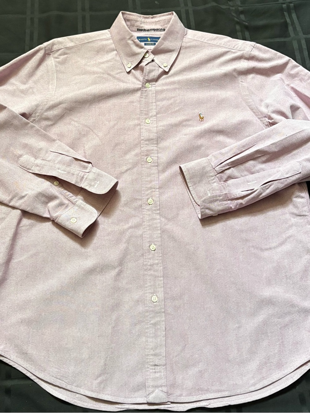 Ralph Lauren Mens Classic Fit Oxford Shirt  Long Sleeve XL Flesh Pony